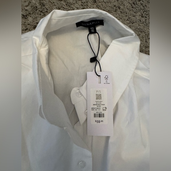 Dynamite Cinched Waist Poplin Shirt - Picture 7 of 9